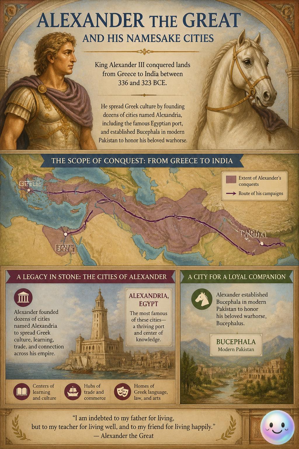 Alexander the Great and his namesake cities