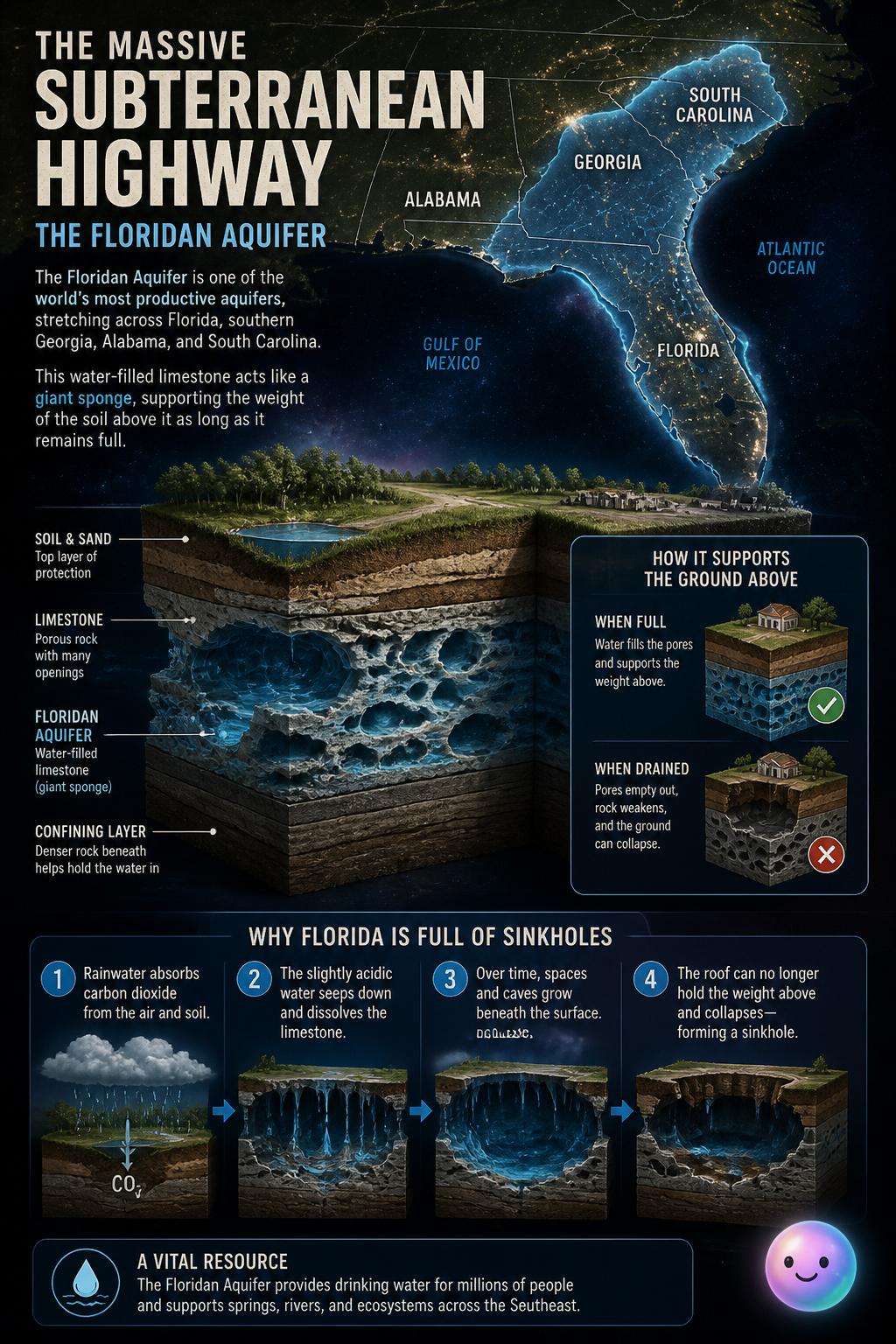 The massive subterranean highway called the Floridan Aquifer