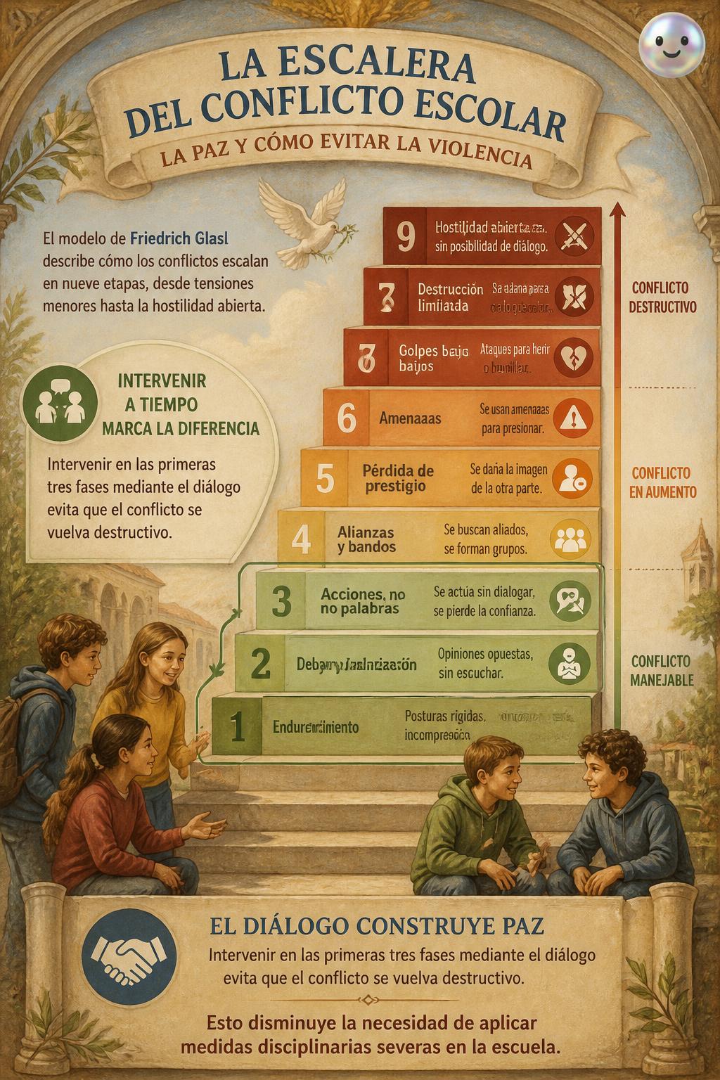 La escalera del conflicto escolar