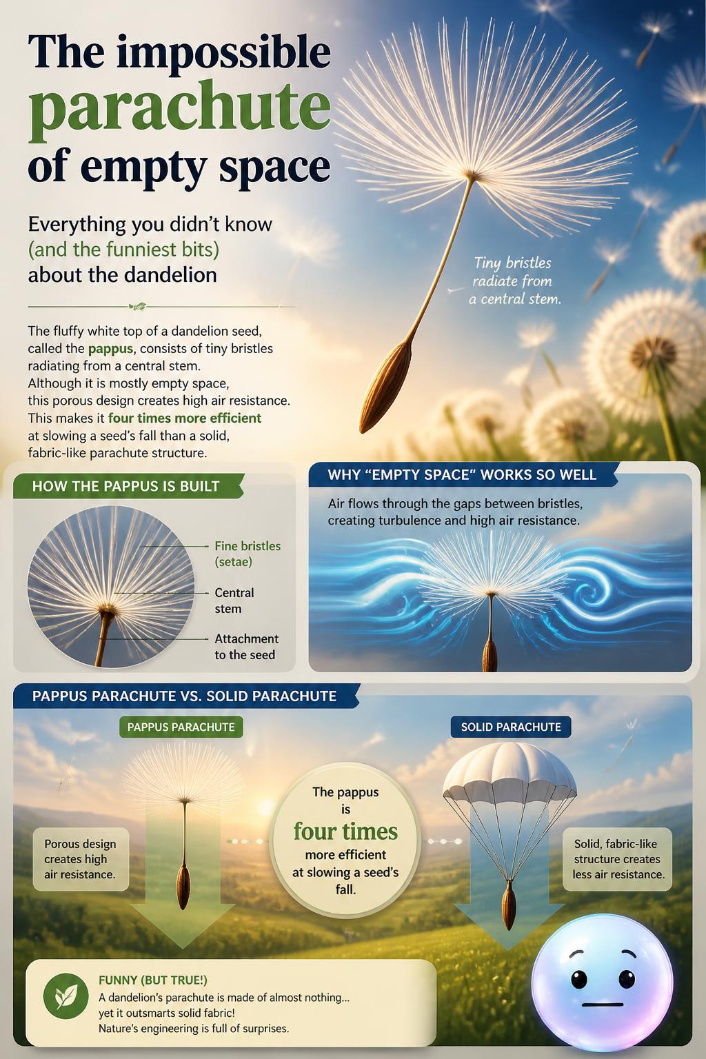 The impossible parachute of empty space