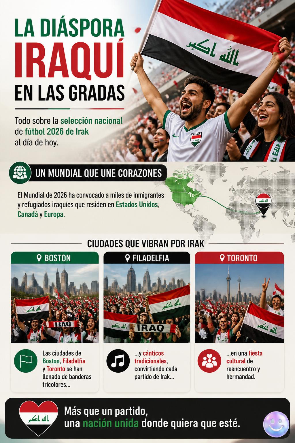 La diáspora iraquí en las gradas
