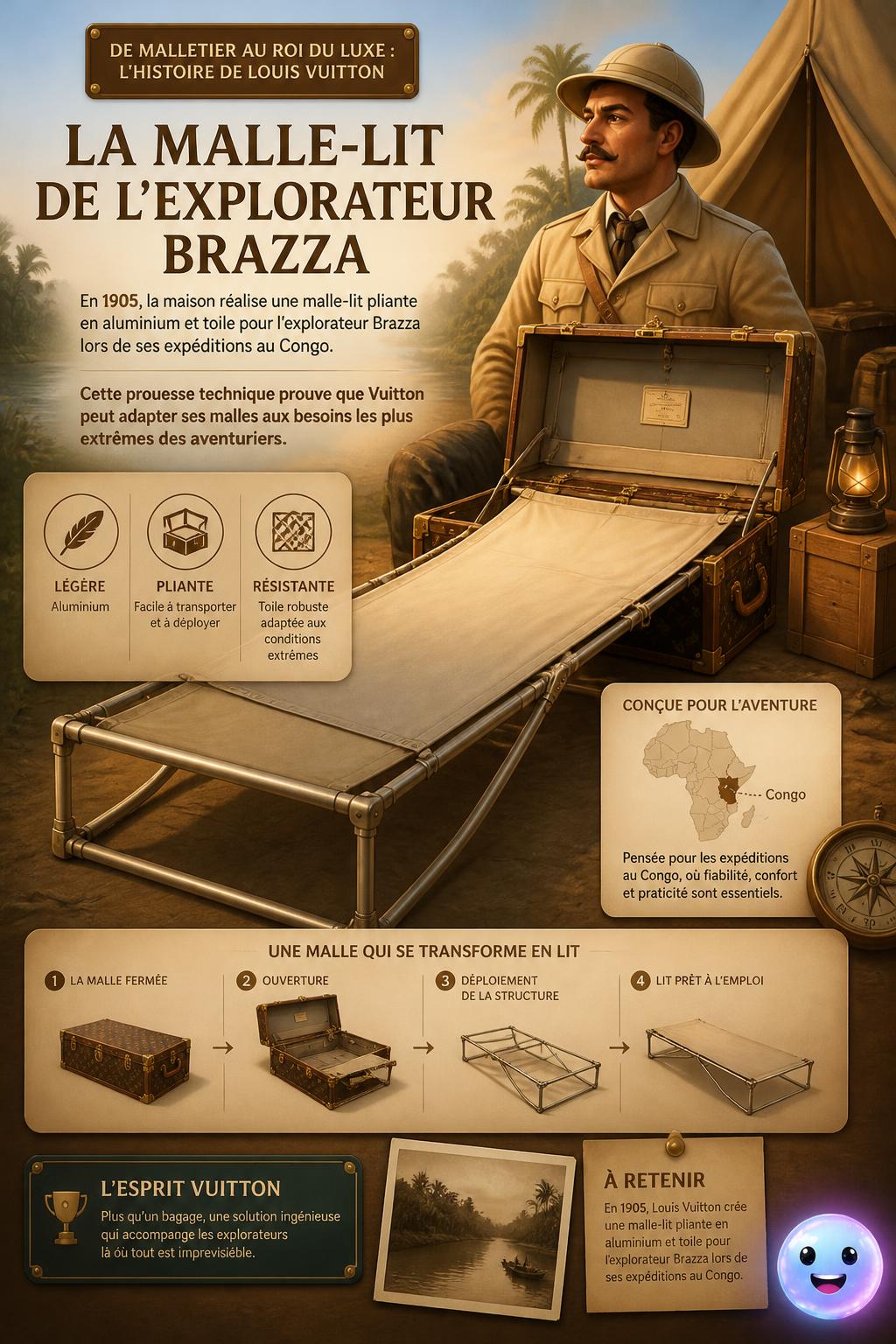 La malle-lit de l'explorateur Brazza