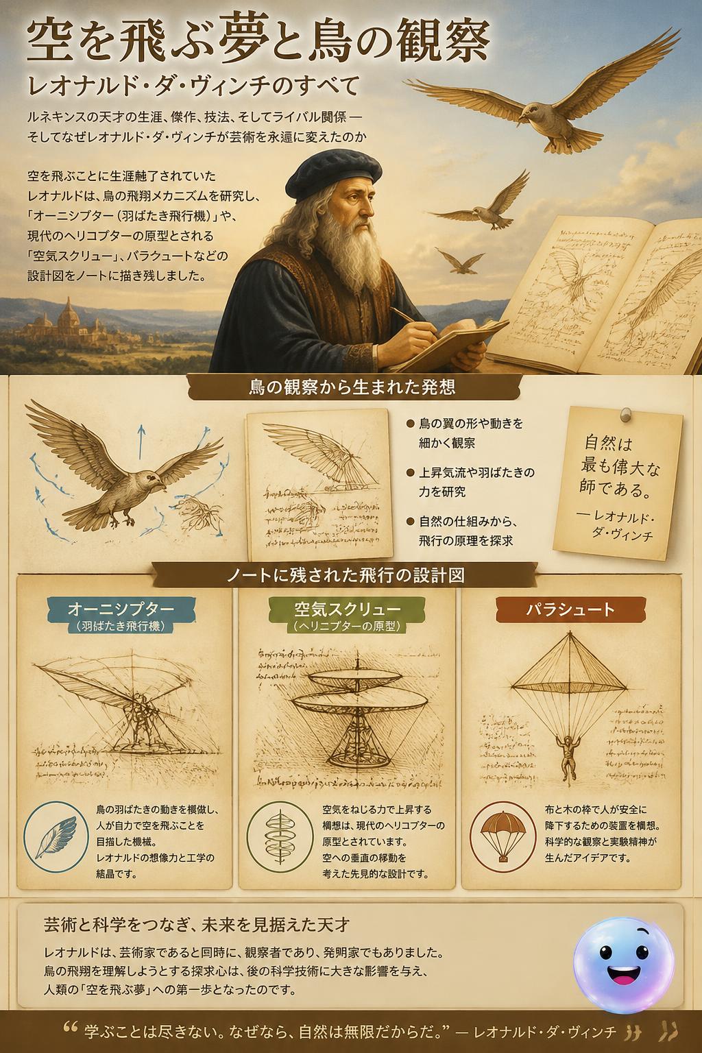 空を飛ぶ夢と鳥の観察