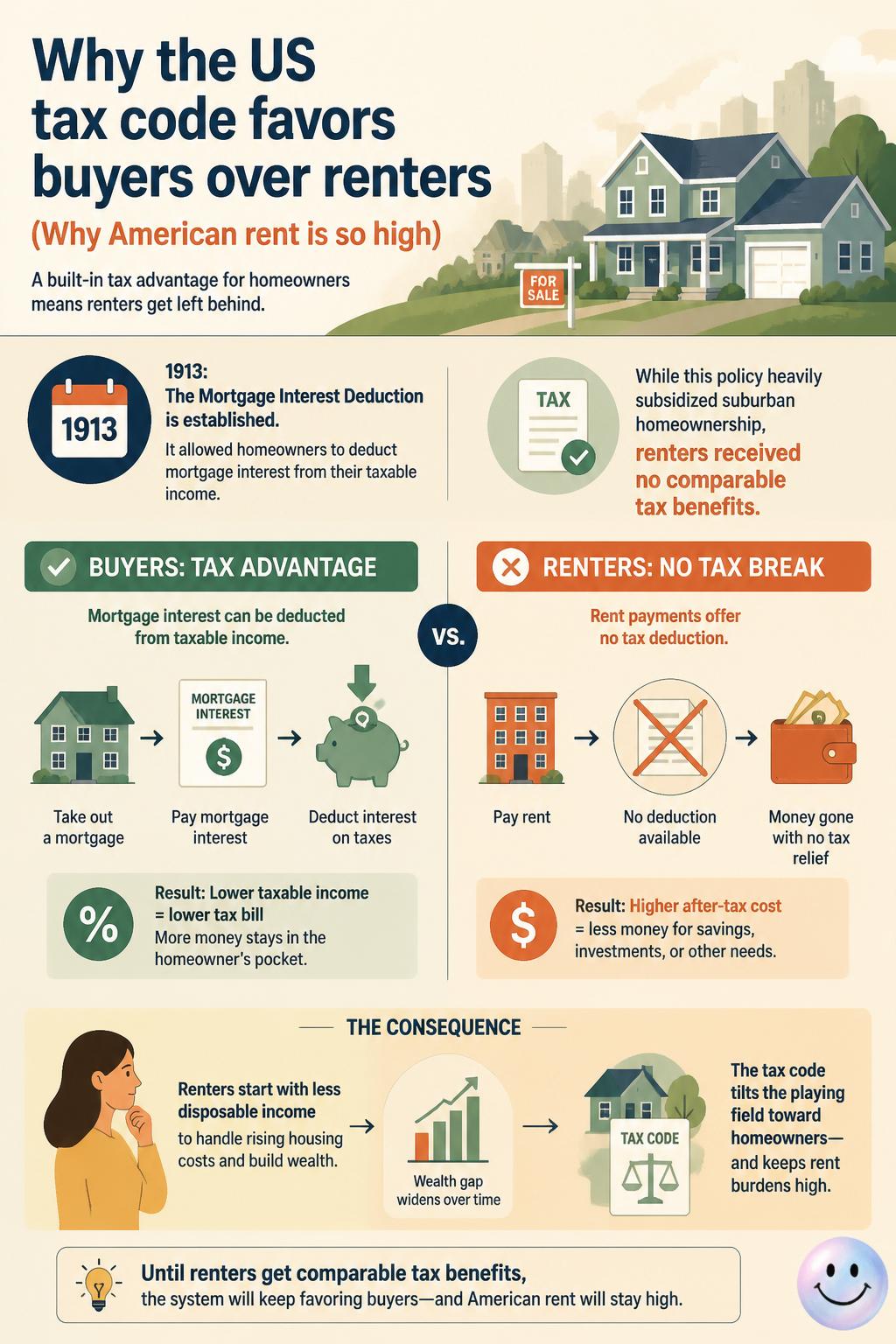 Why the US tax code favors buyers over renters