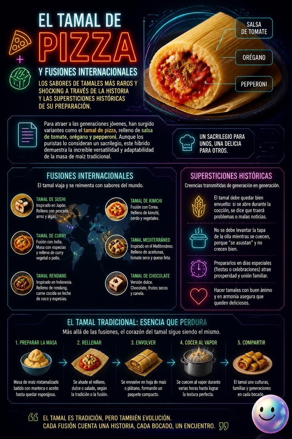 El tamal de pizza y fusiones internacionales