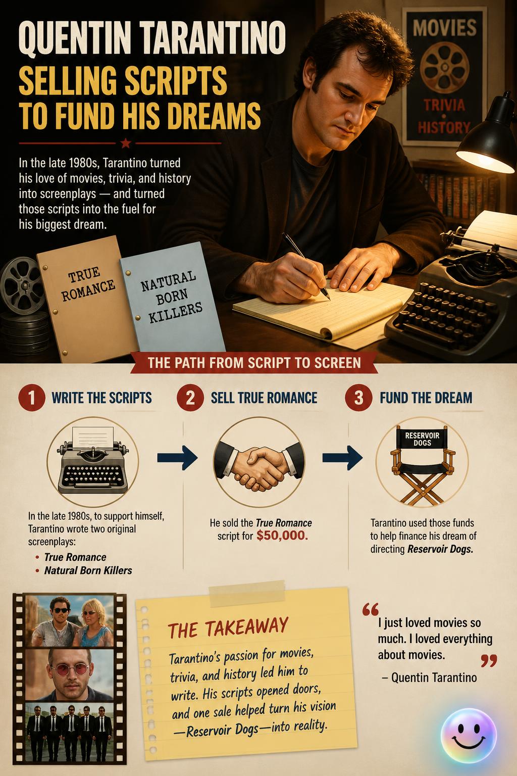 Selling scripts to fund his dreams