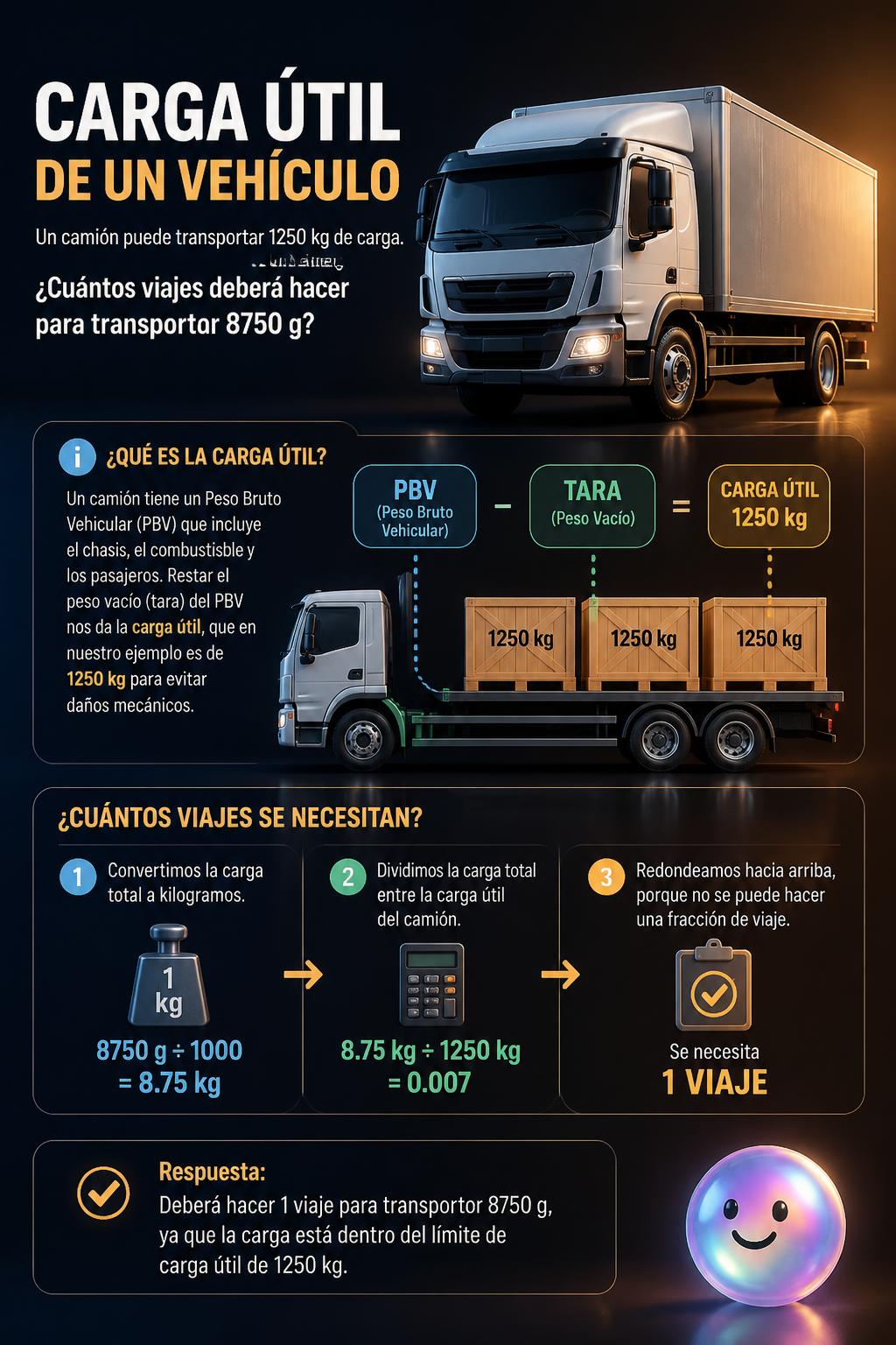 El concepto de carga útil de un vehículo