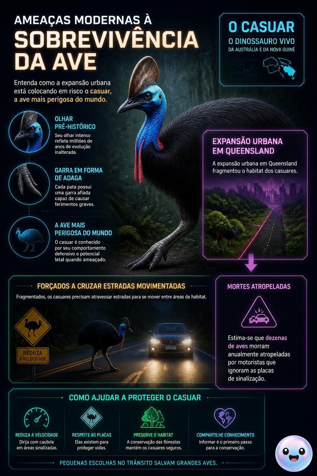 Ameaças modernas à sobrevivência da ave