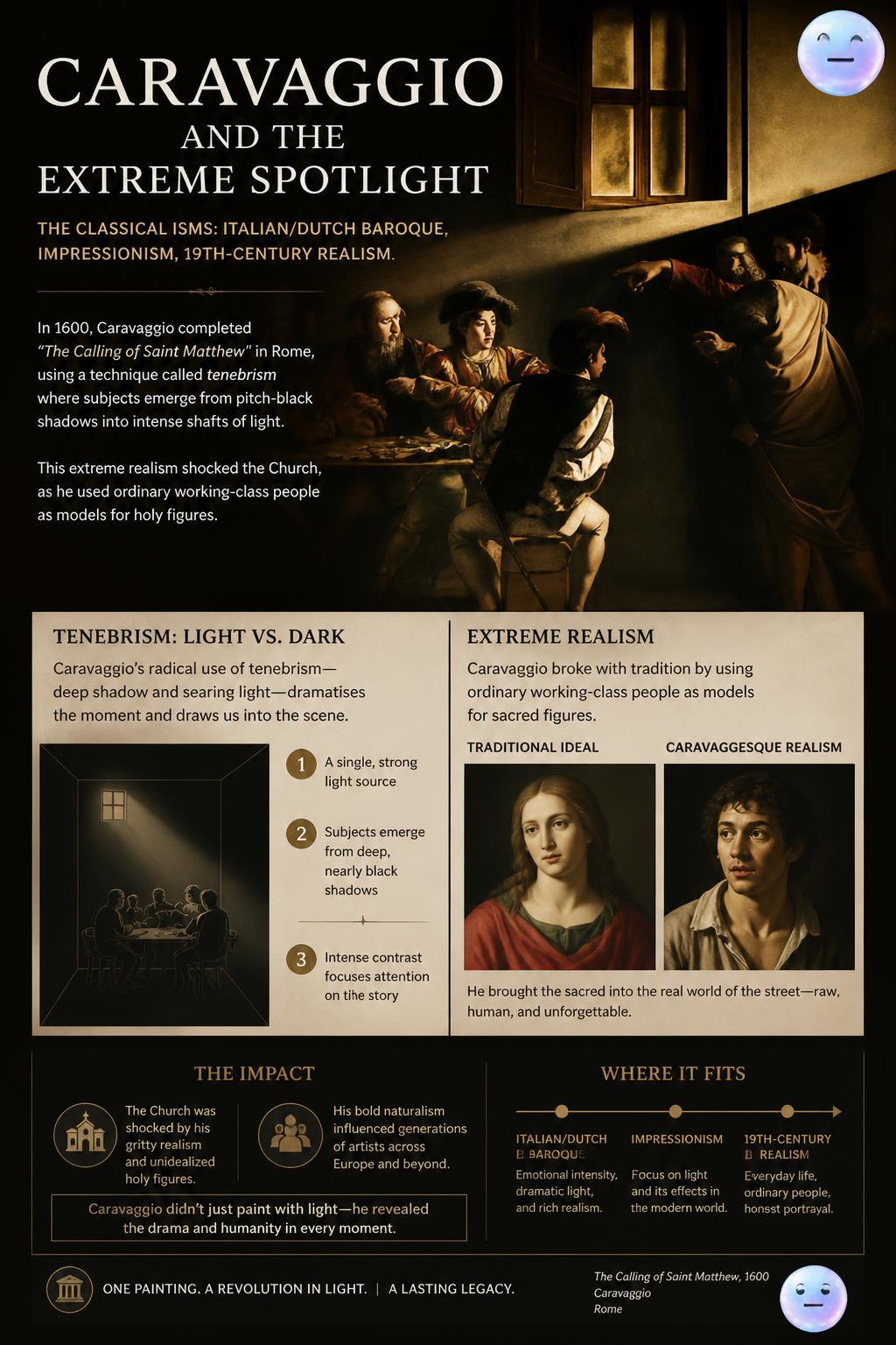 Caravaggio and the extreme spotlight