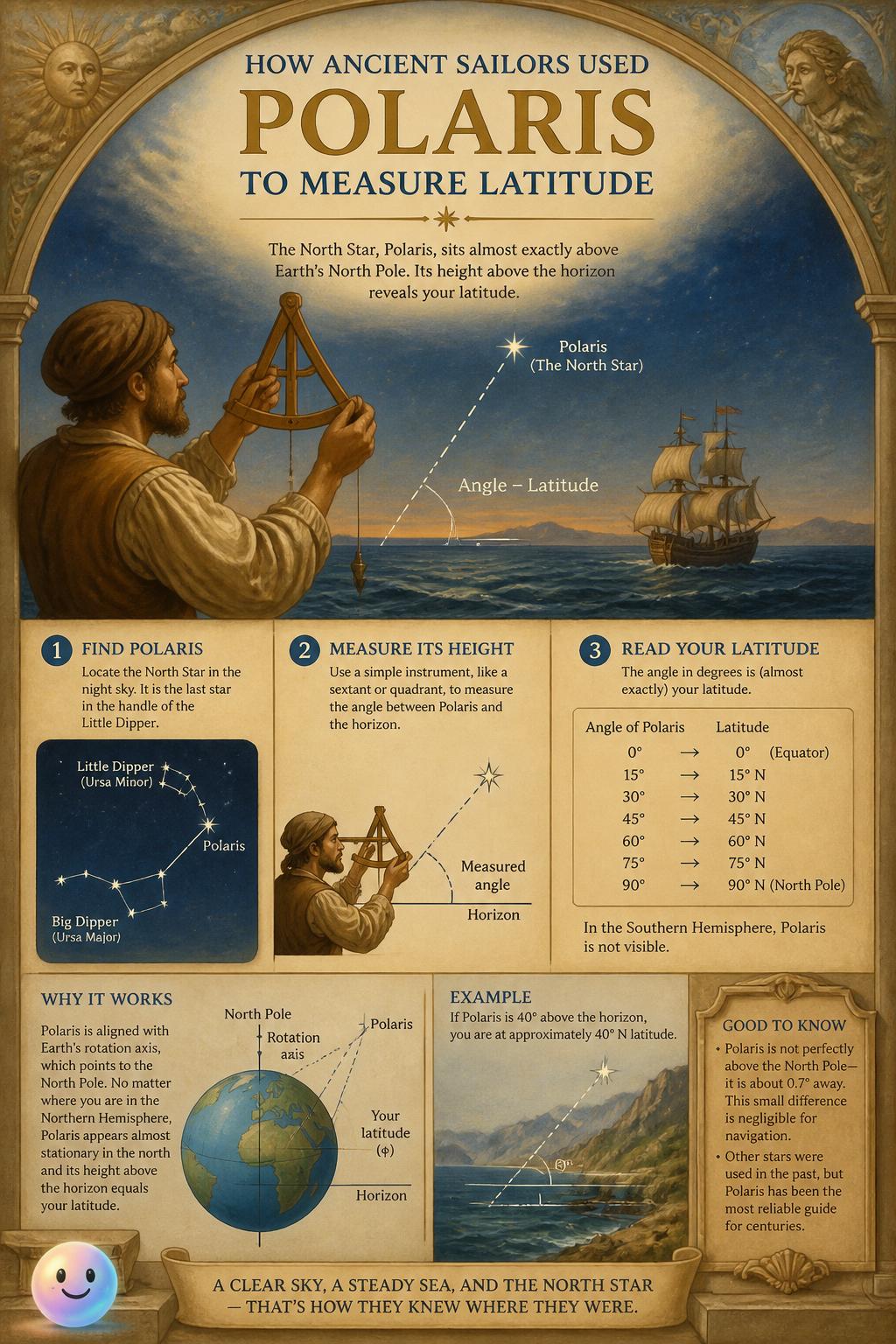How ancient sailors used Polaris to measure latitude