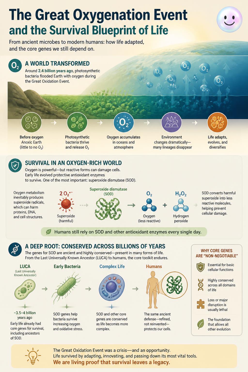 The great oxygen oxidation event survival