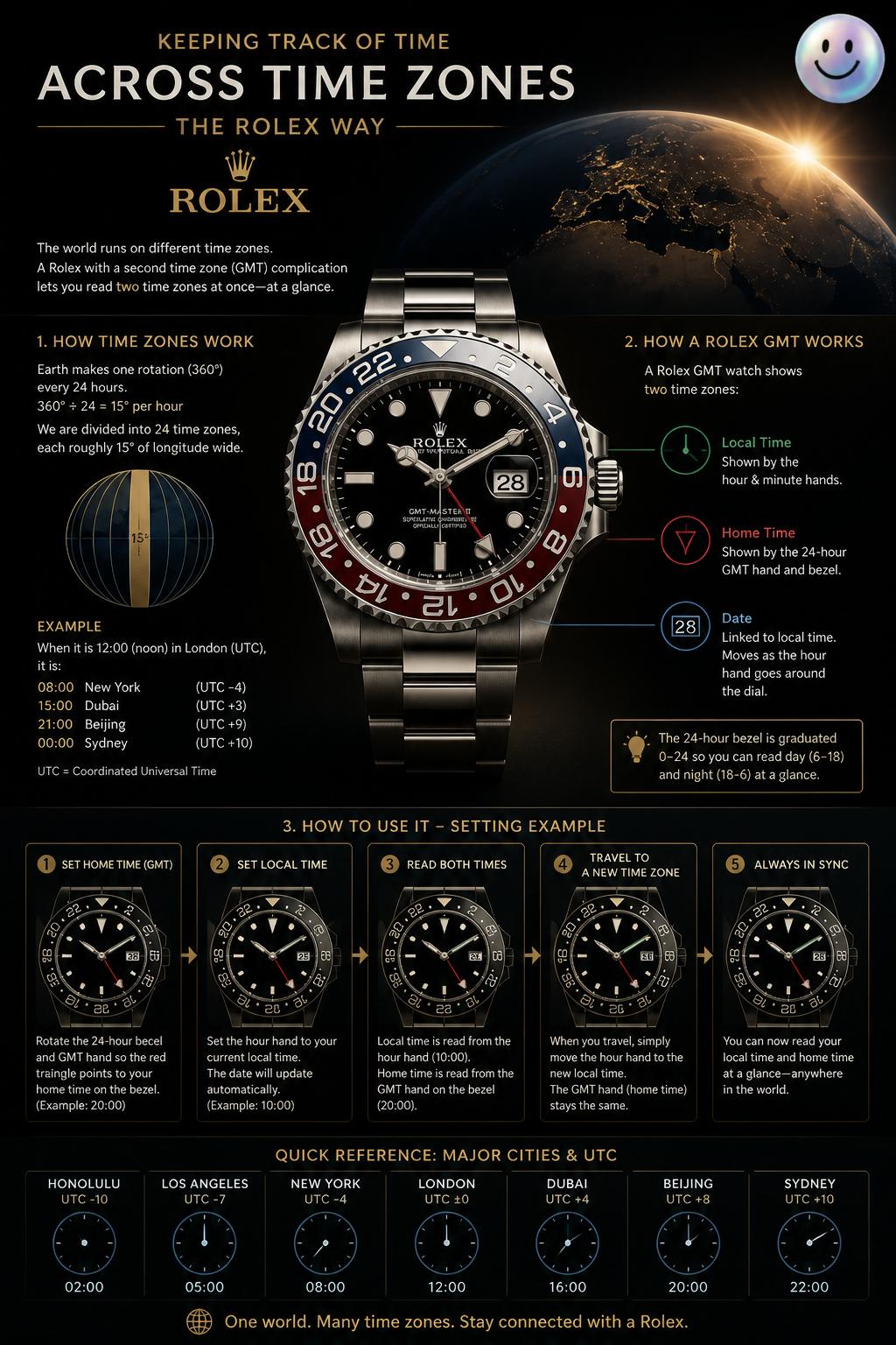 Keeping track of time across time zones