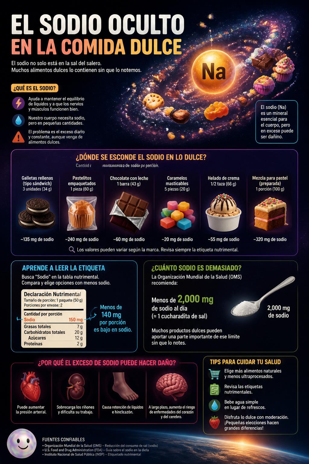 El sodio oculto en la comida dulce