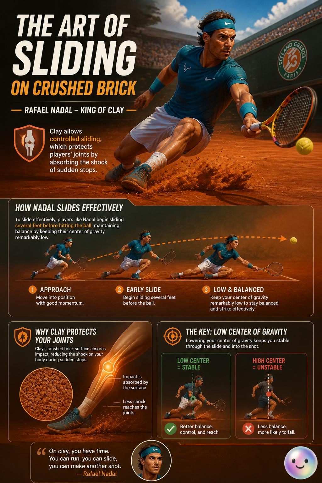 The art of sliding on crushed brick