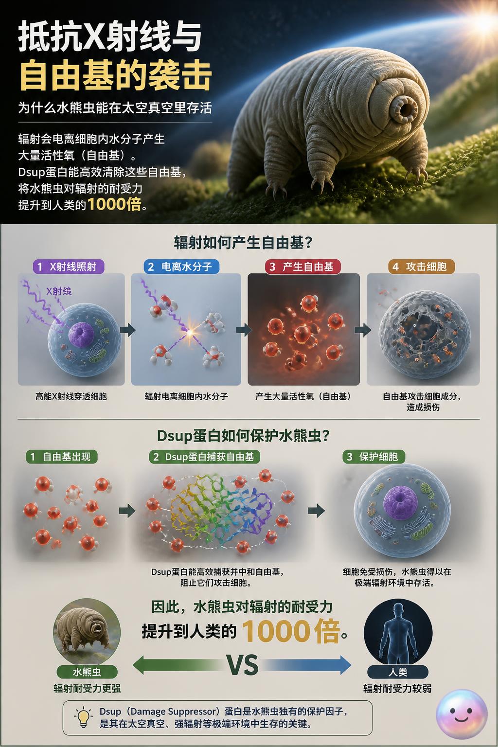 抵抗X射线与自由基的袭击