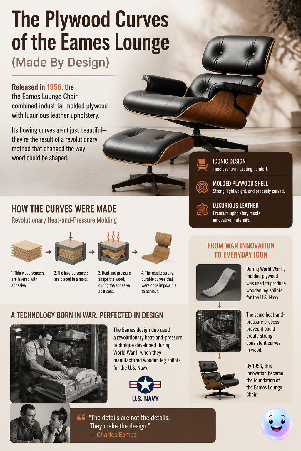 The plywood curves of the Eames Lounge