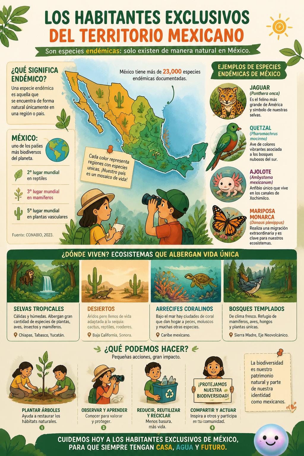Los habitantes exclusivos del territorio mexicano