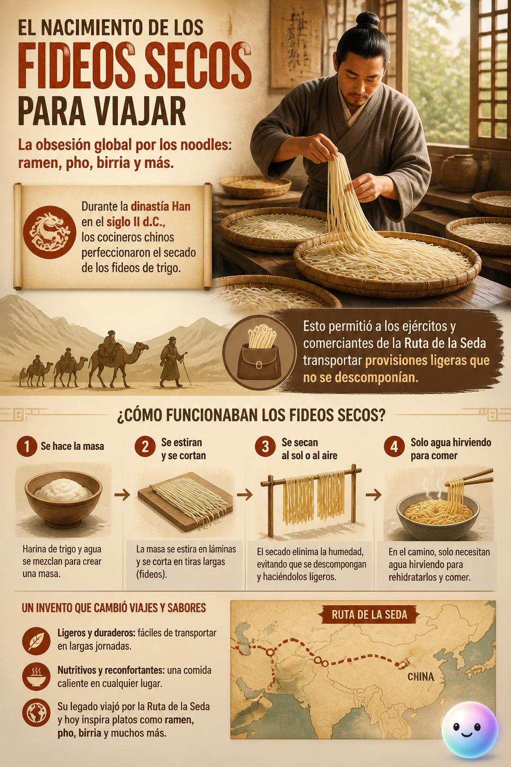 El nacimiento de los fideos secos para viajar
