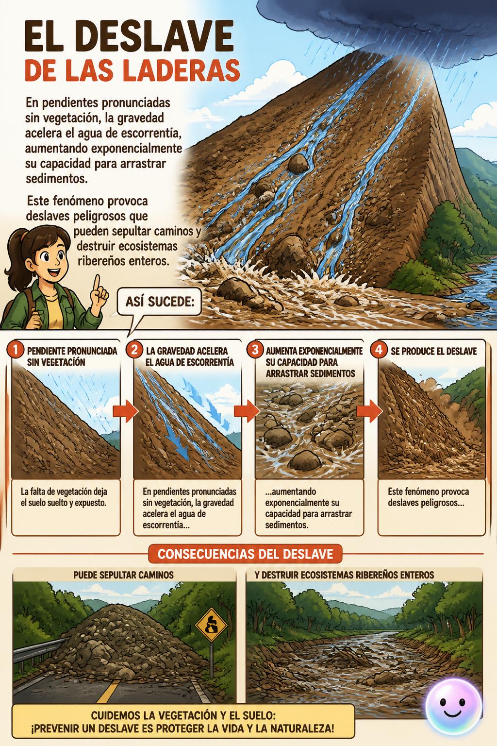 El deslave de las laderas