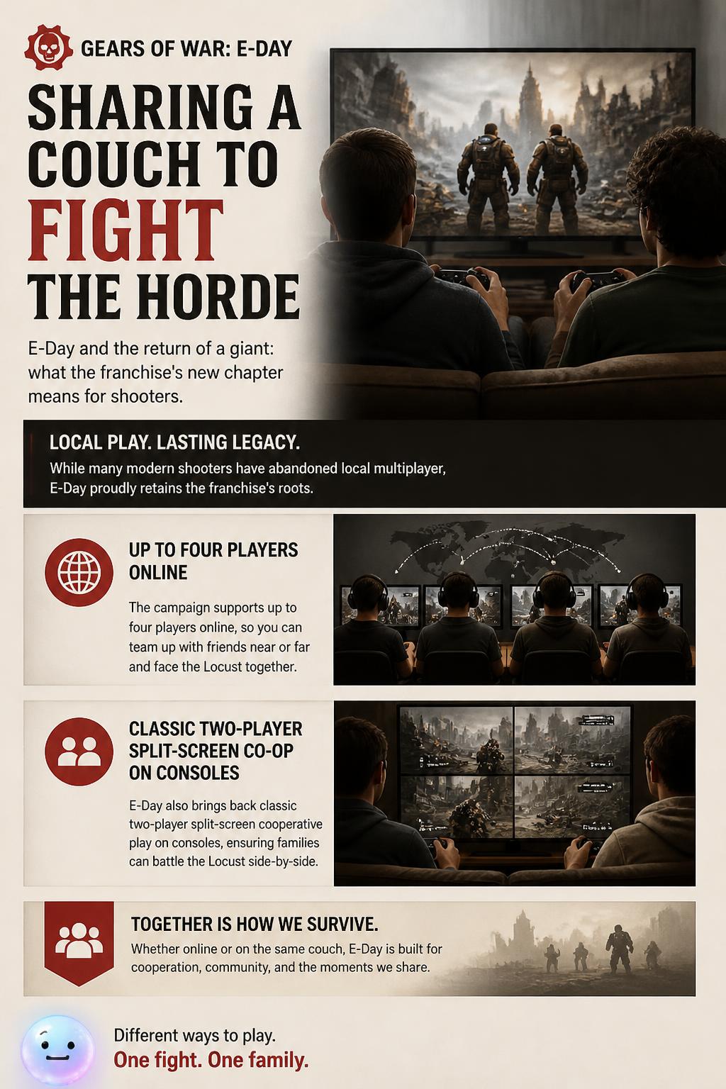 Sharing a couch to fight the horde