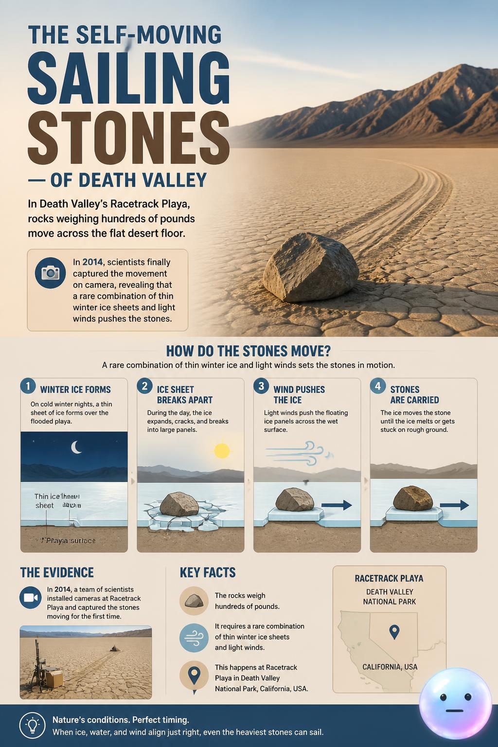 The self-moving sailing stones of Death Valley