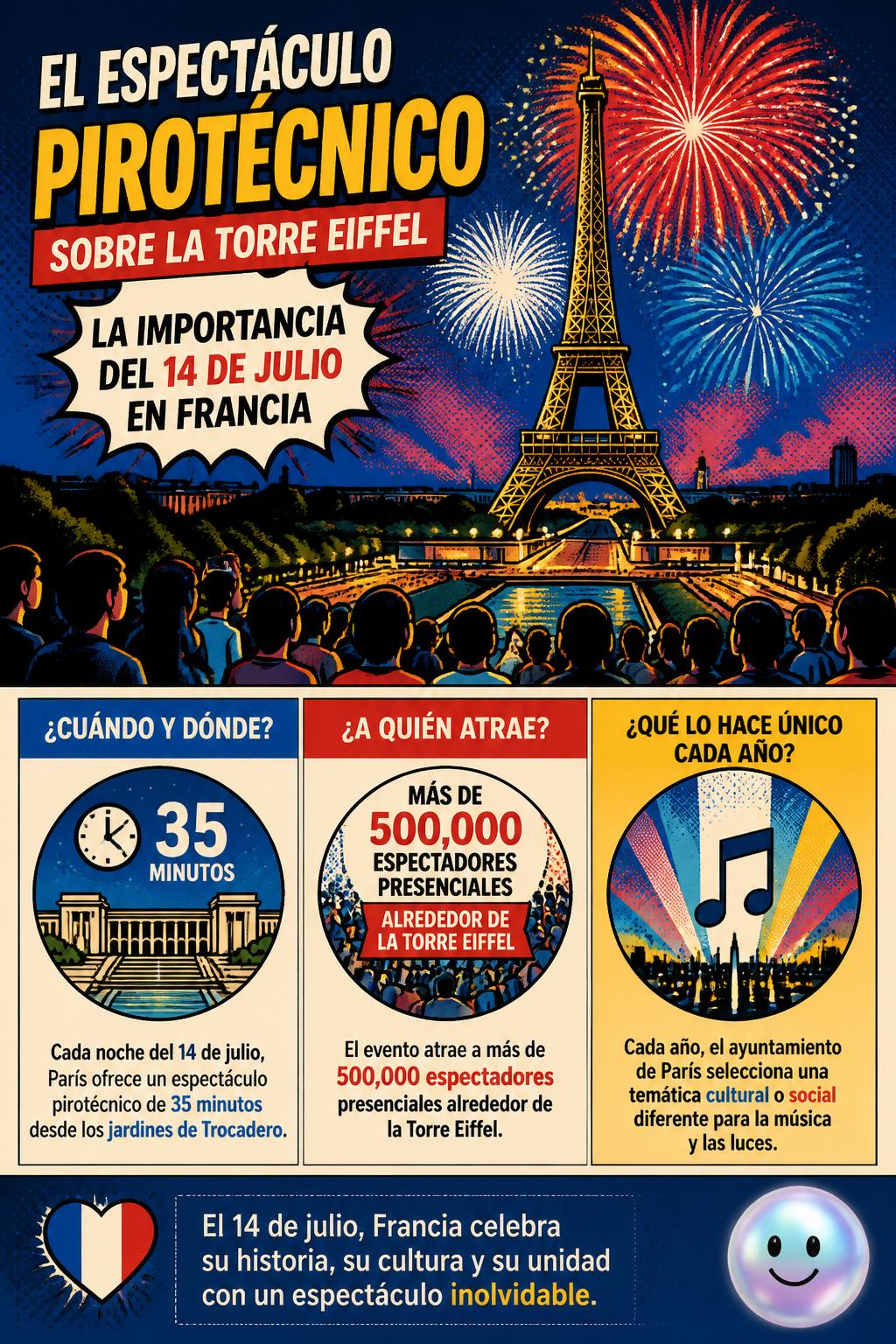 El espectáculo pirotécnico sobre la Torre Eiffel
