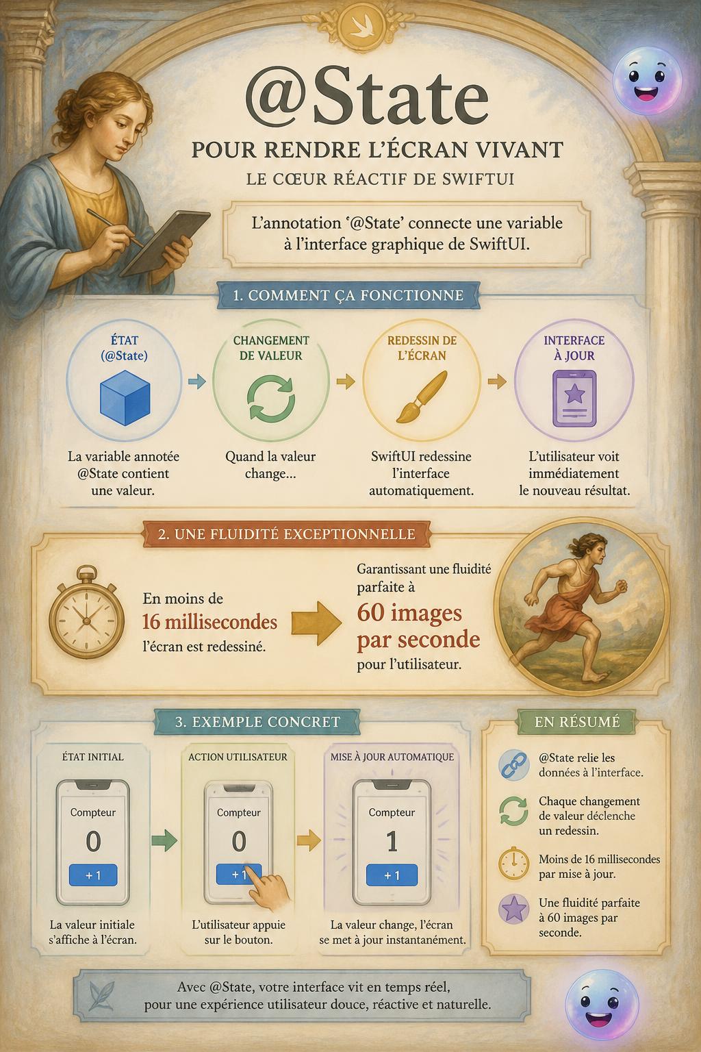 Le State pour rendre l'écran vivant