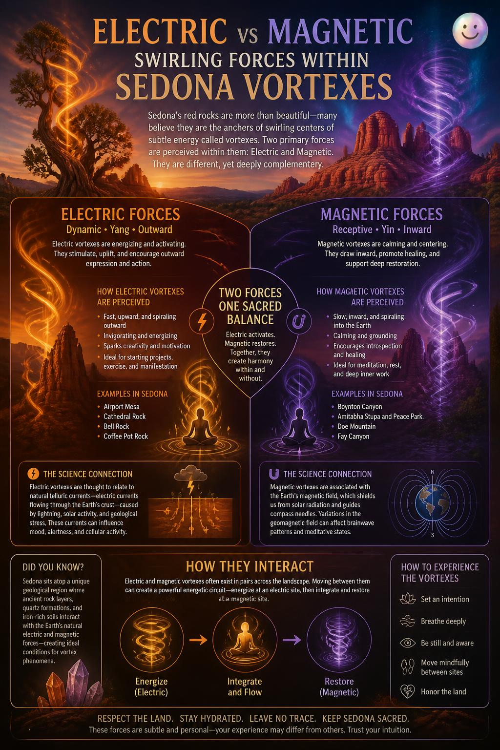 Electric versus magnetic swirling forces