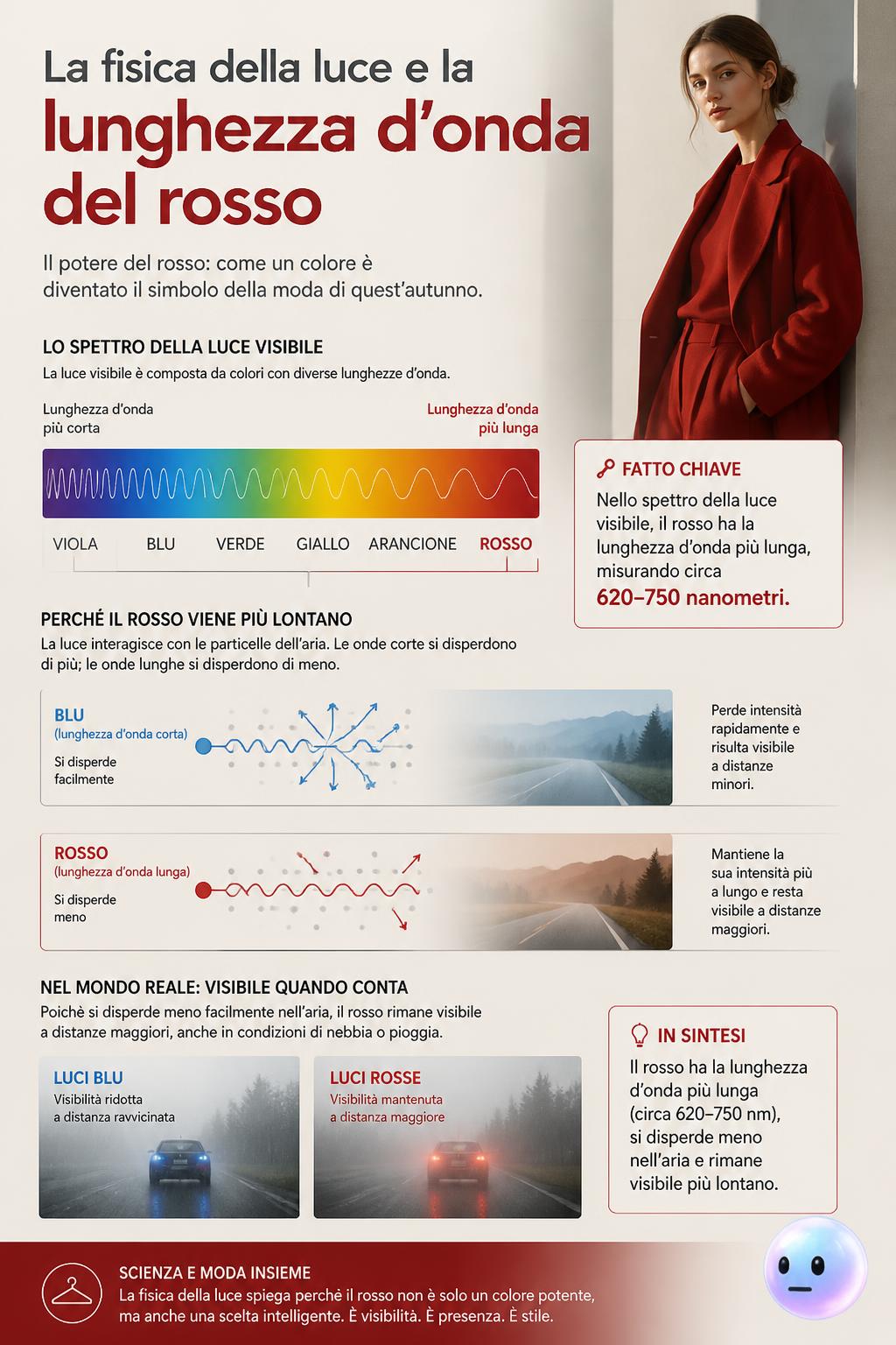 La fisica della luce e la lunghezza d'onda del rosso