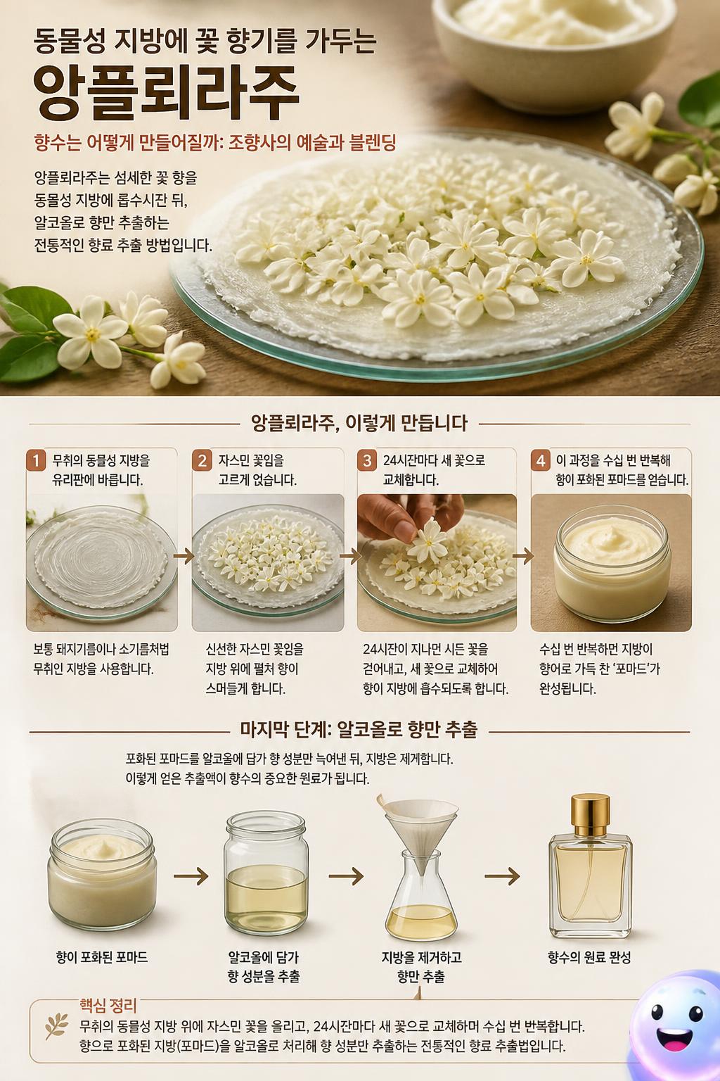 동물성 지방에 꽃 향기를 가두는 앙플뢰라주