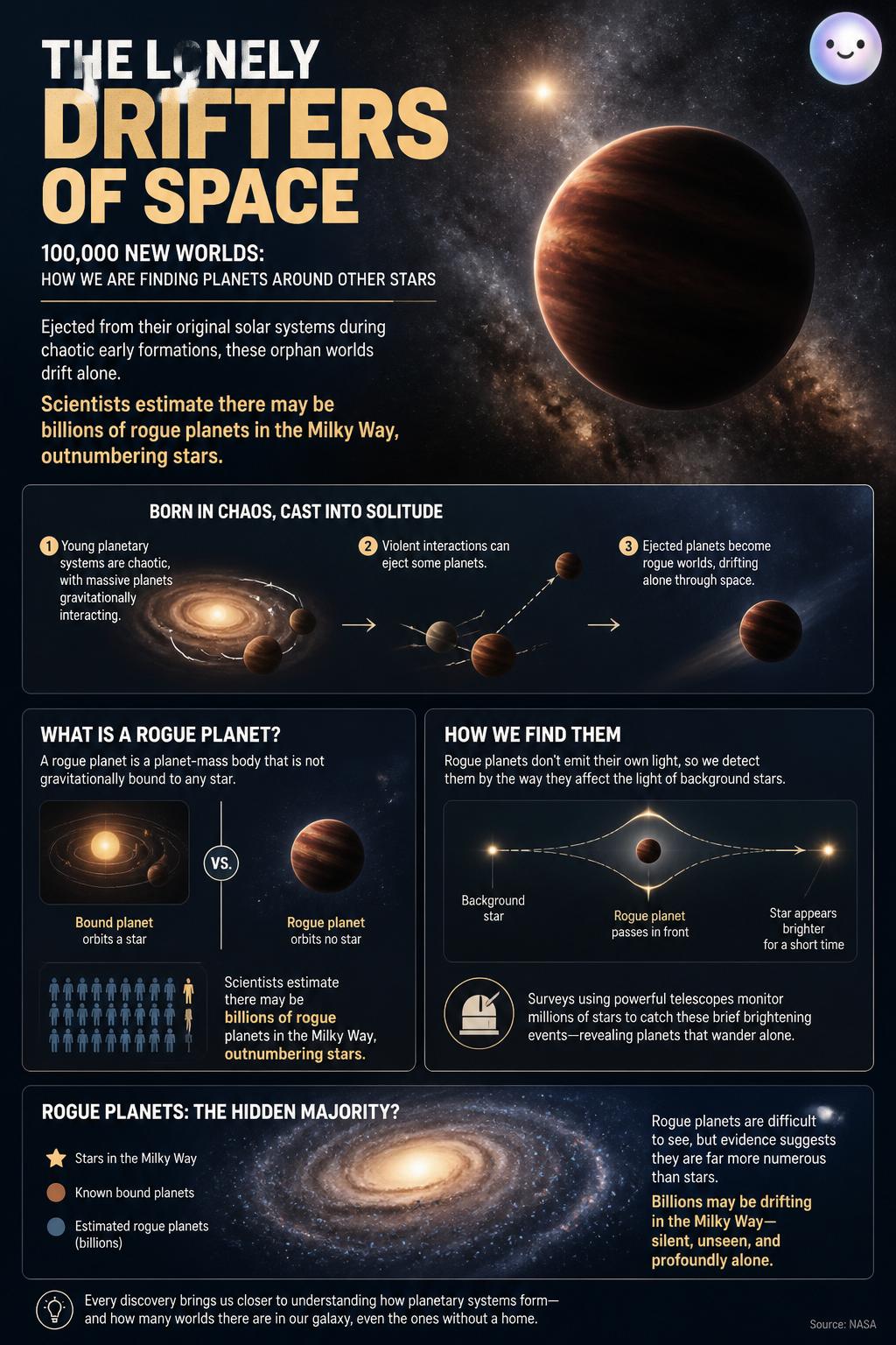 The lonely drifters of space