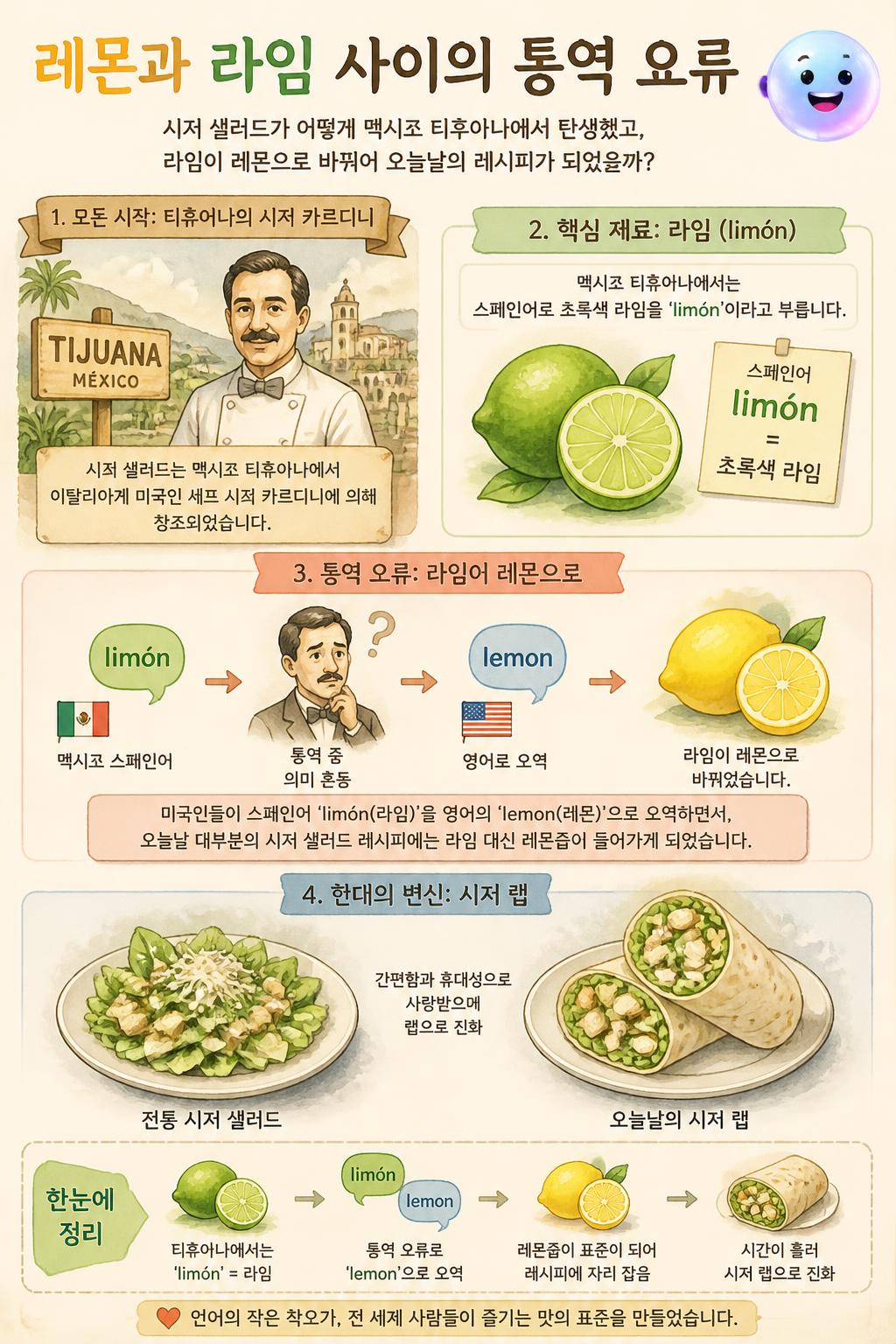 레몬과 라임 사이의 통역 오류