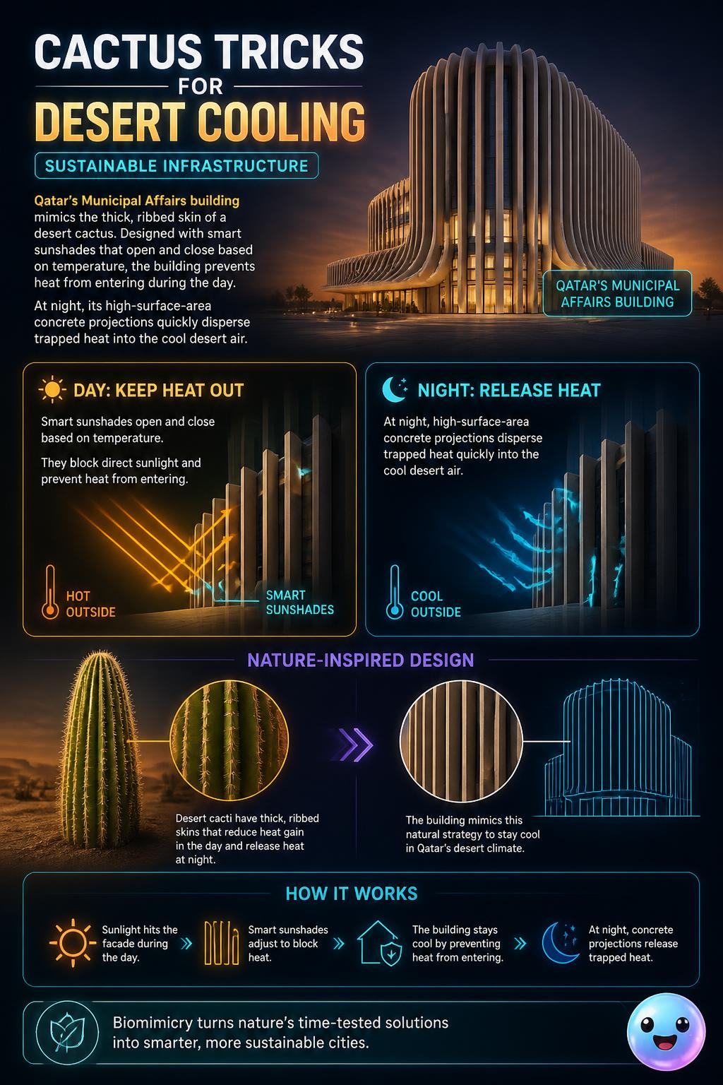 Cactus tricks for desert cooling