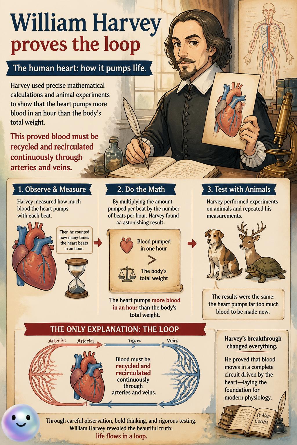 William Harvey proves the loop