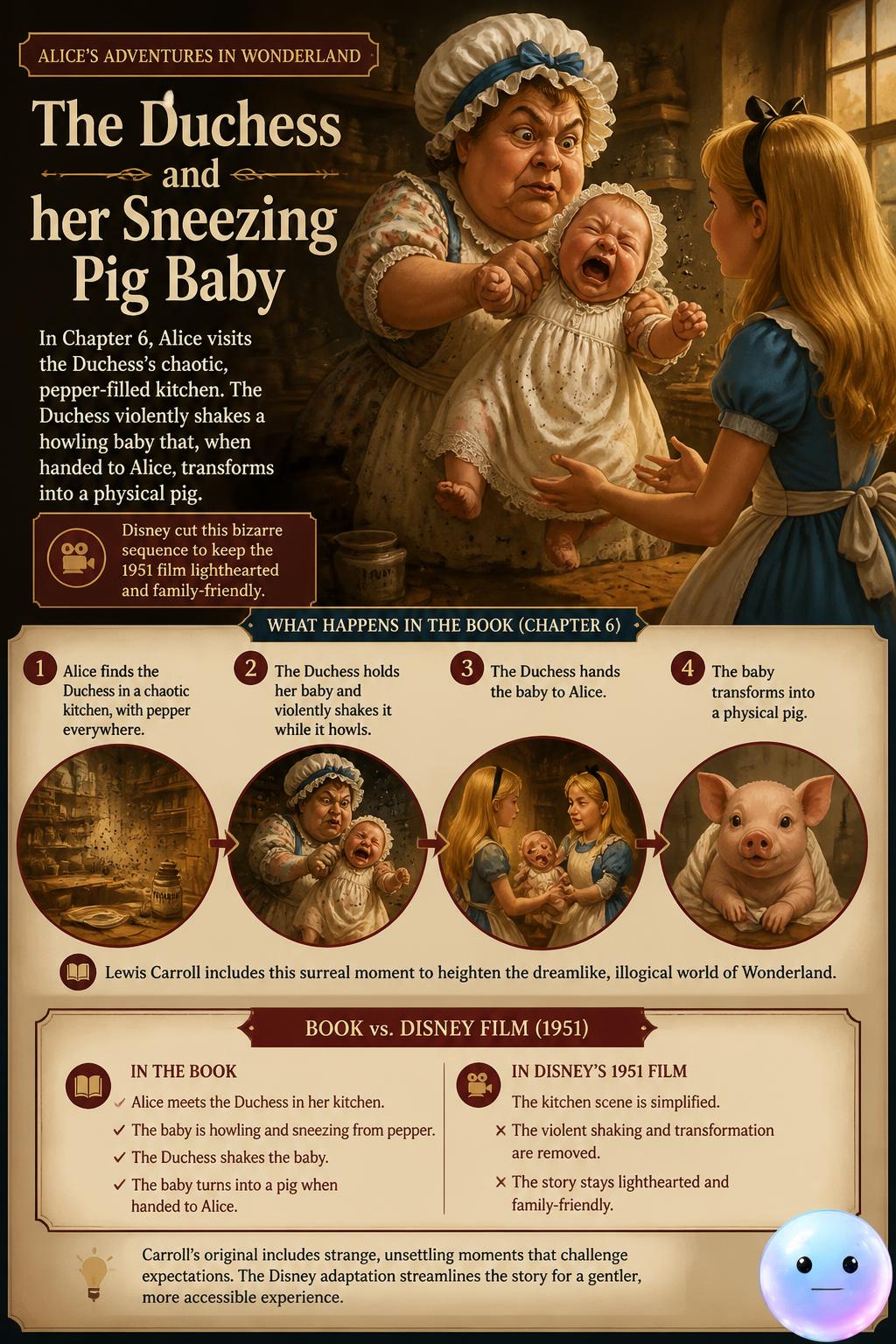The Duchess and her sneezing pig baby