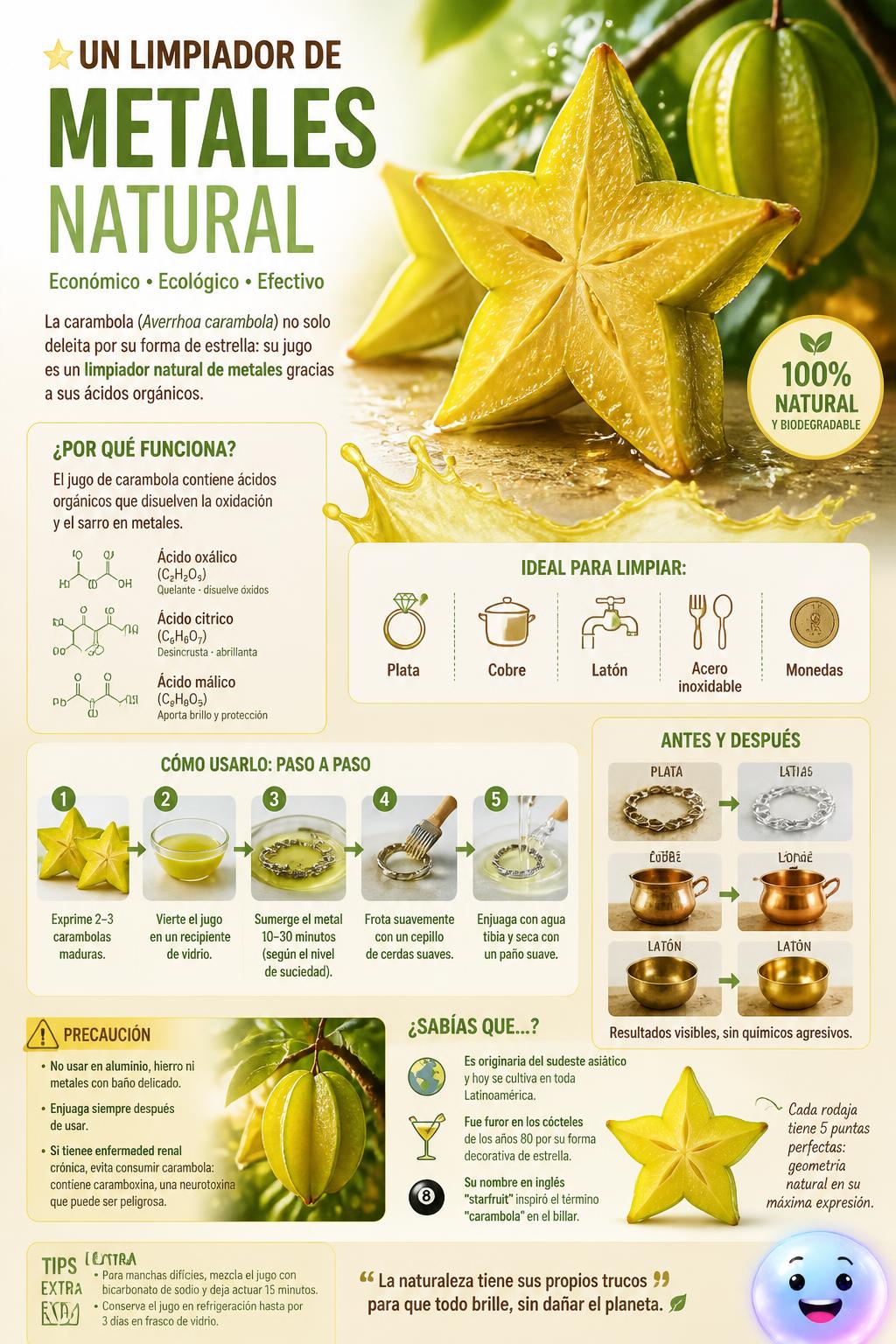 Un limpiador de metales natural
