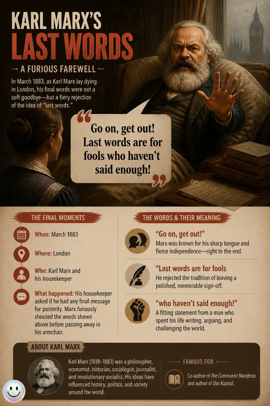 Karl Marx's angry rant on final words
