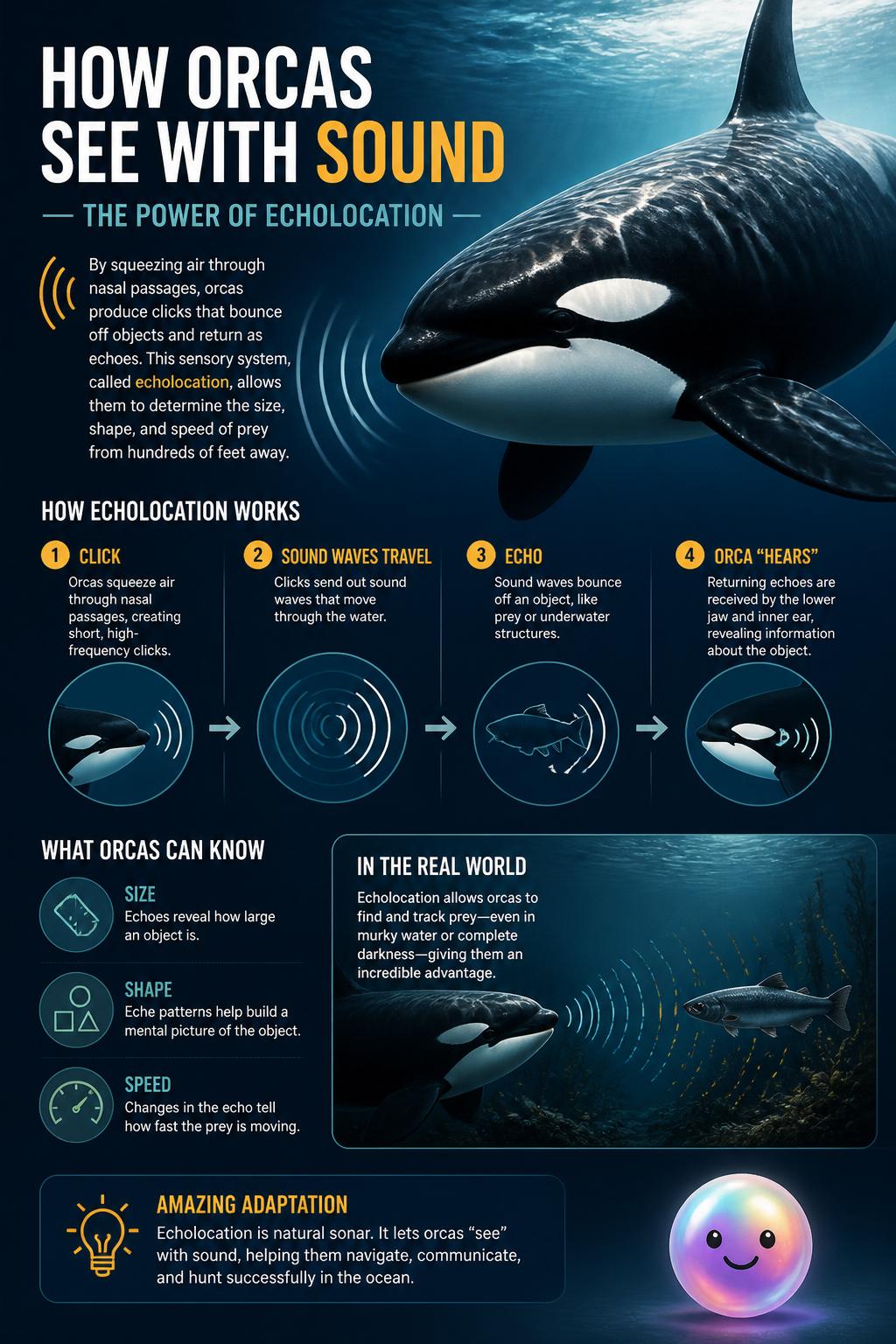 Echolocation and how orcas see with sound