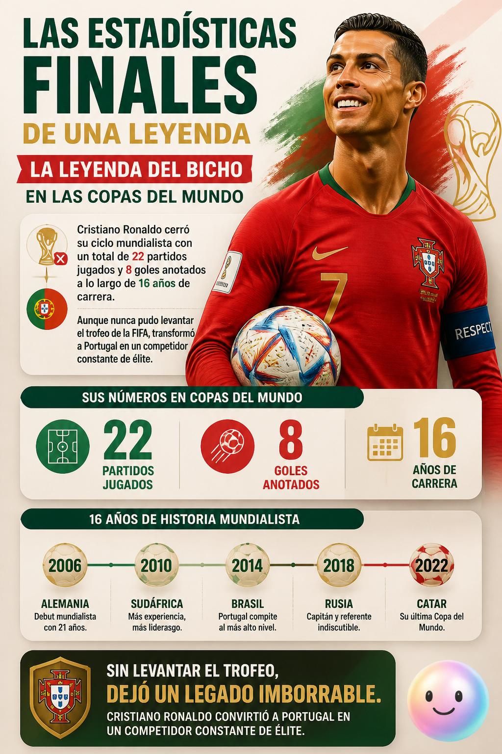 Las estadísticas finales de una leyenda