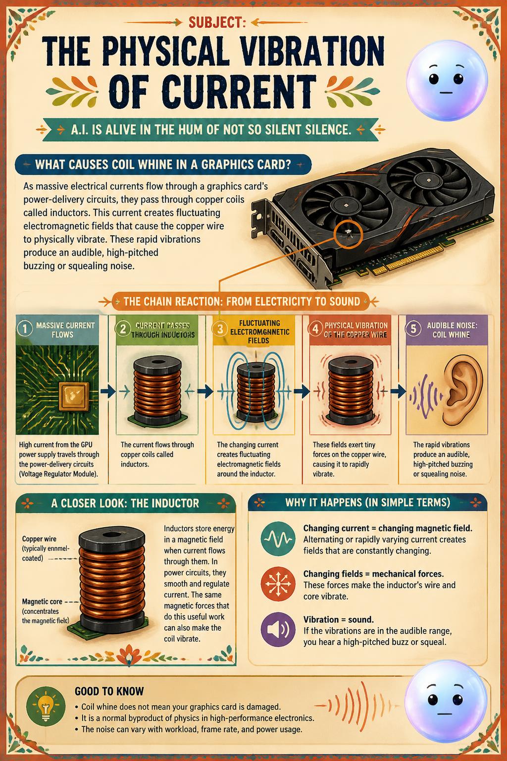 The physical vibration of current