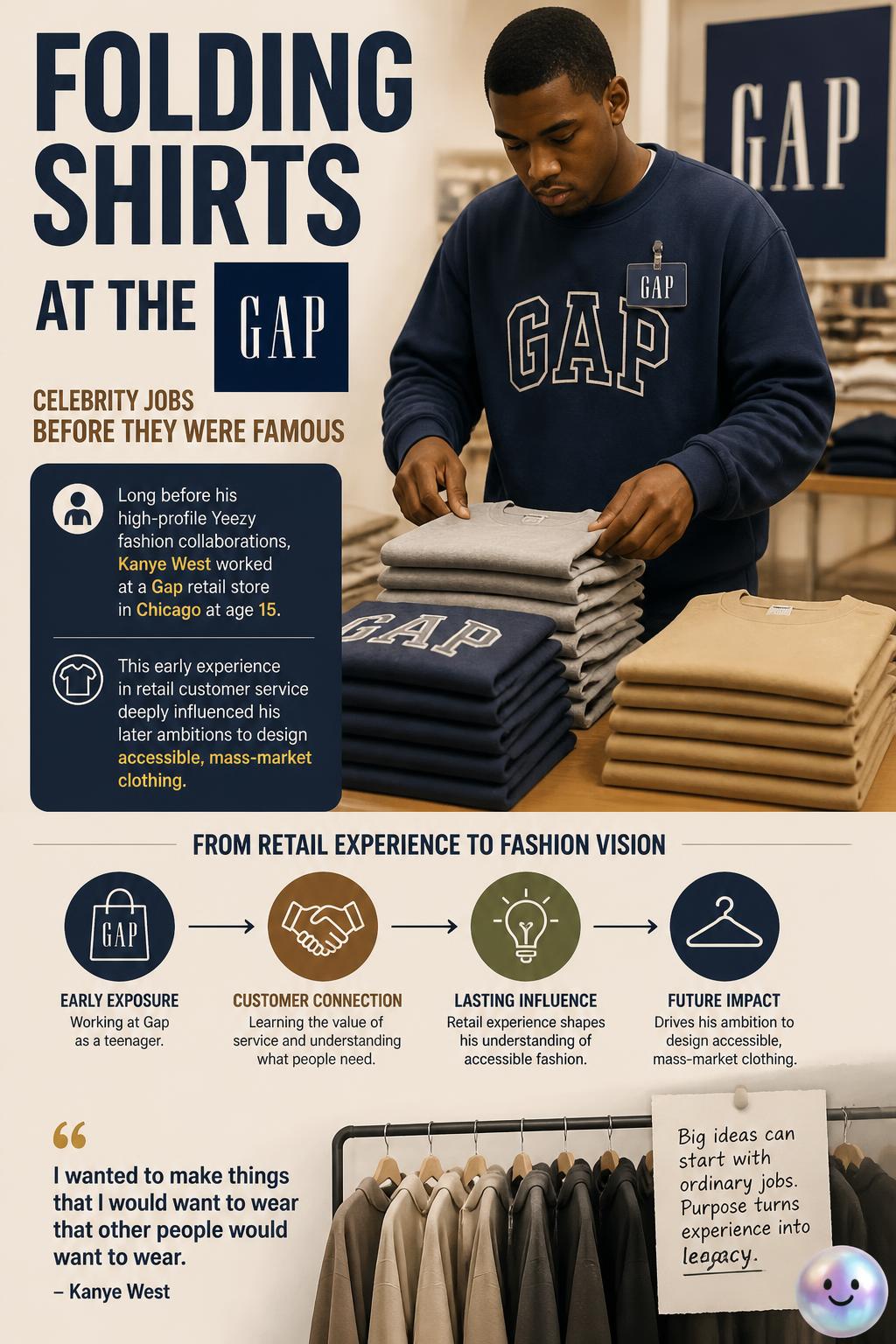 Folding shirts at the Gap