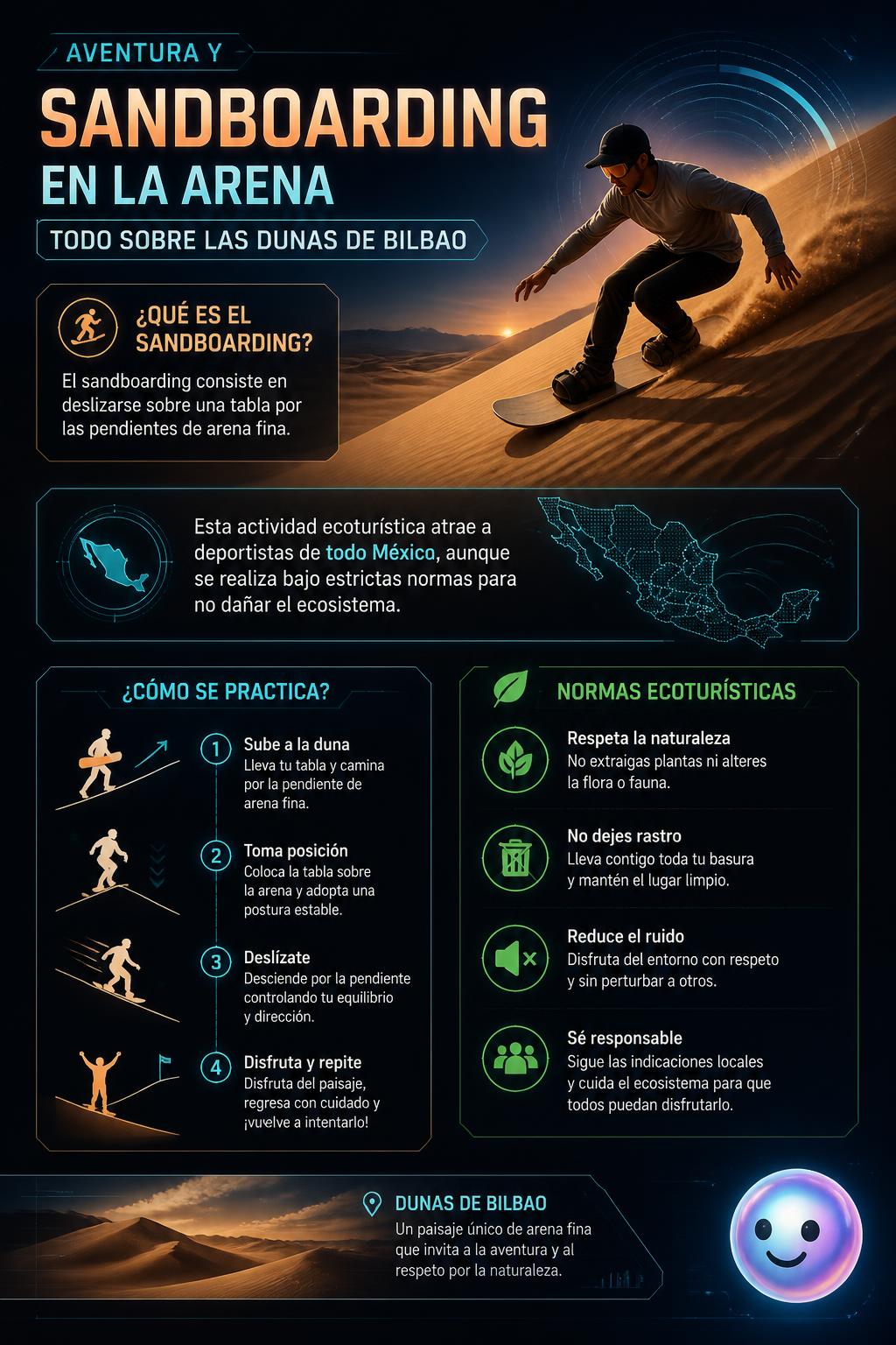 Aventura y sandboarding en la arena