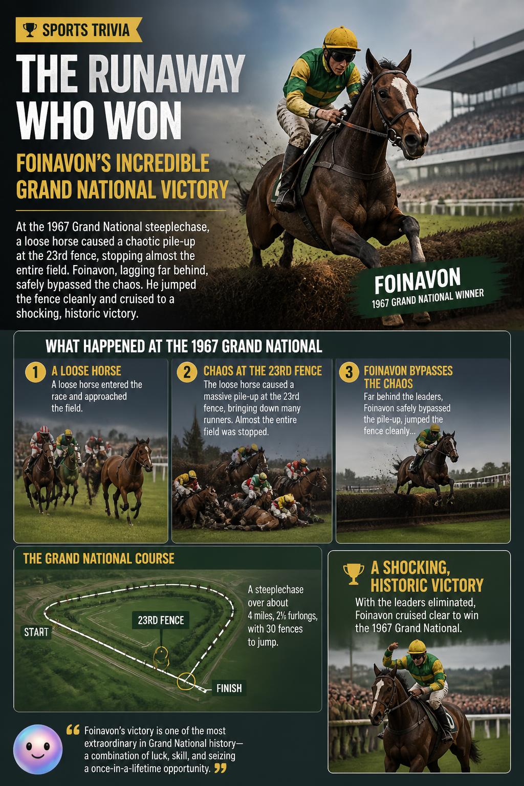 A runaway horse that won the Grand National