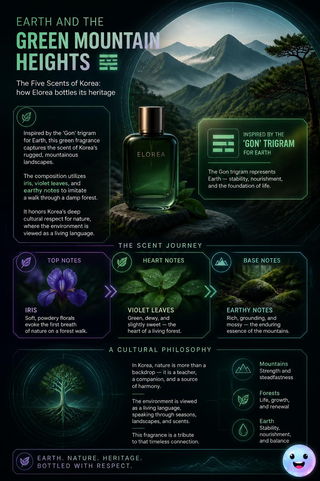 Earth and the green mountain heights