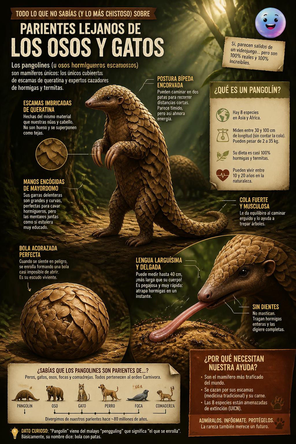 Parientes lejanos de los osos y gatos