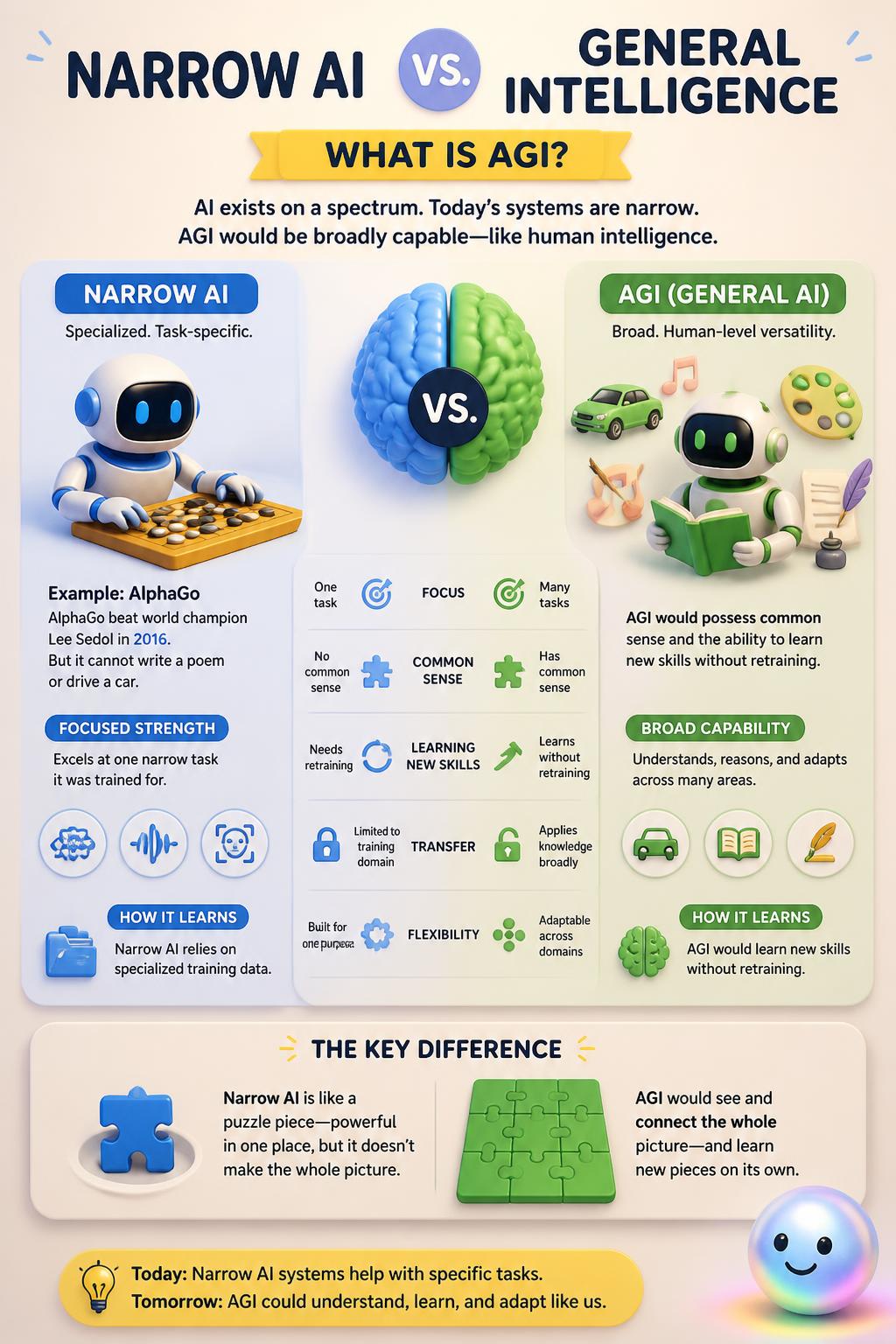 Narrow versus general intelligence