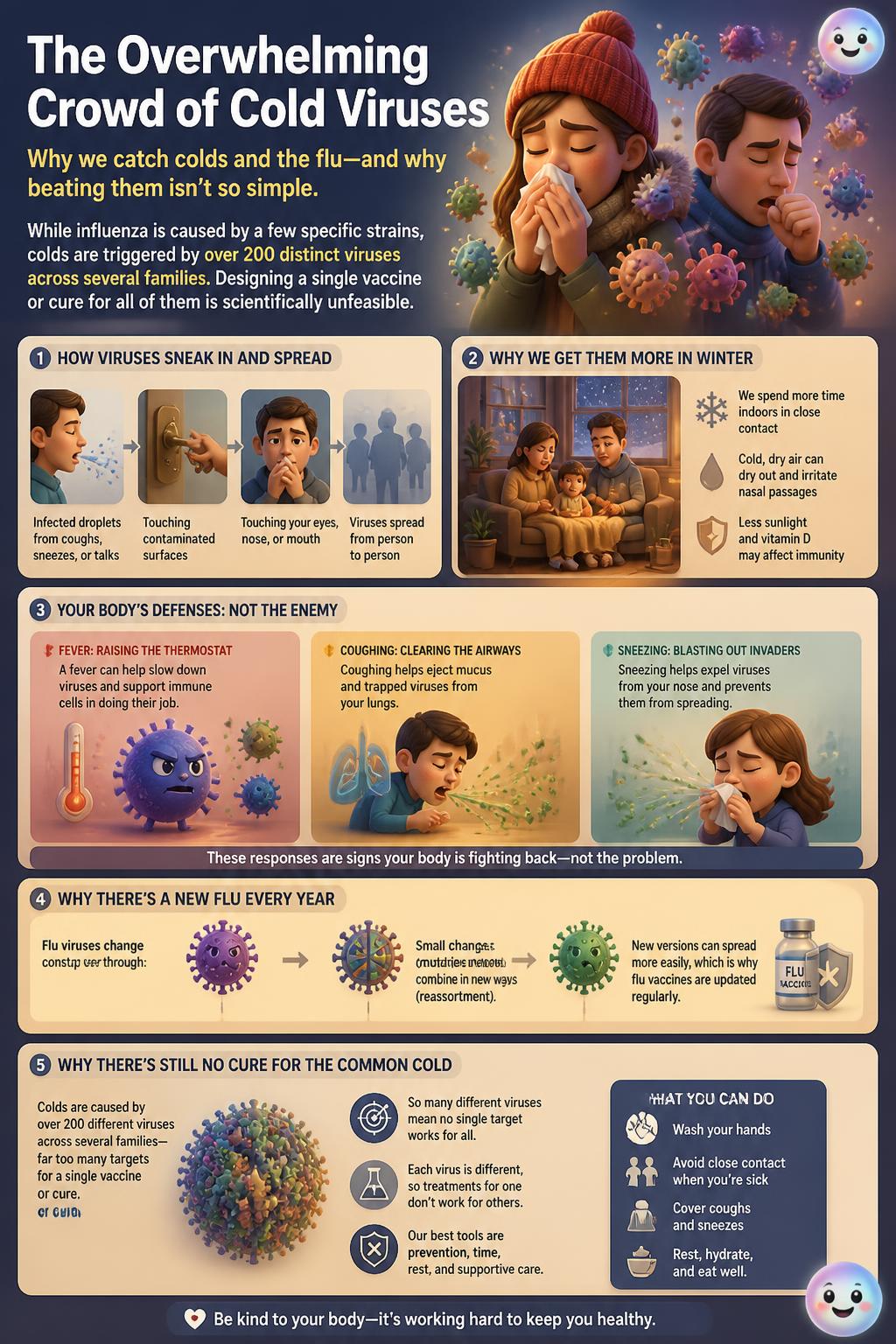 The overwhelming crowd of cold viruses