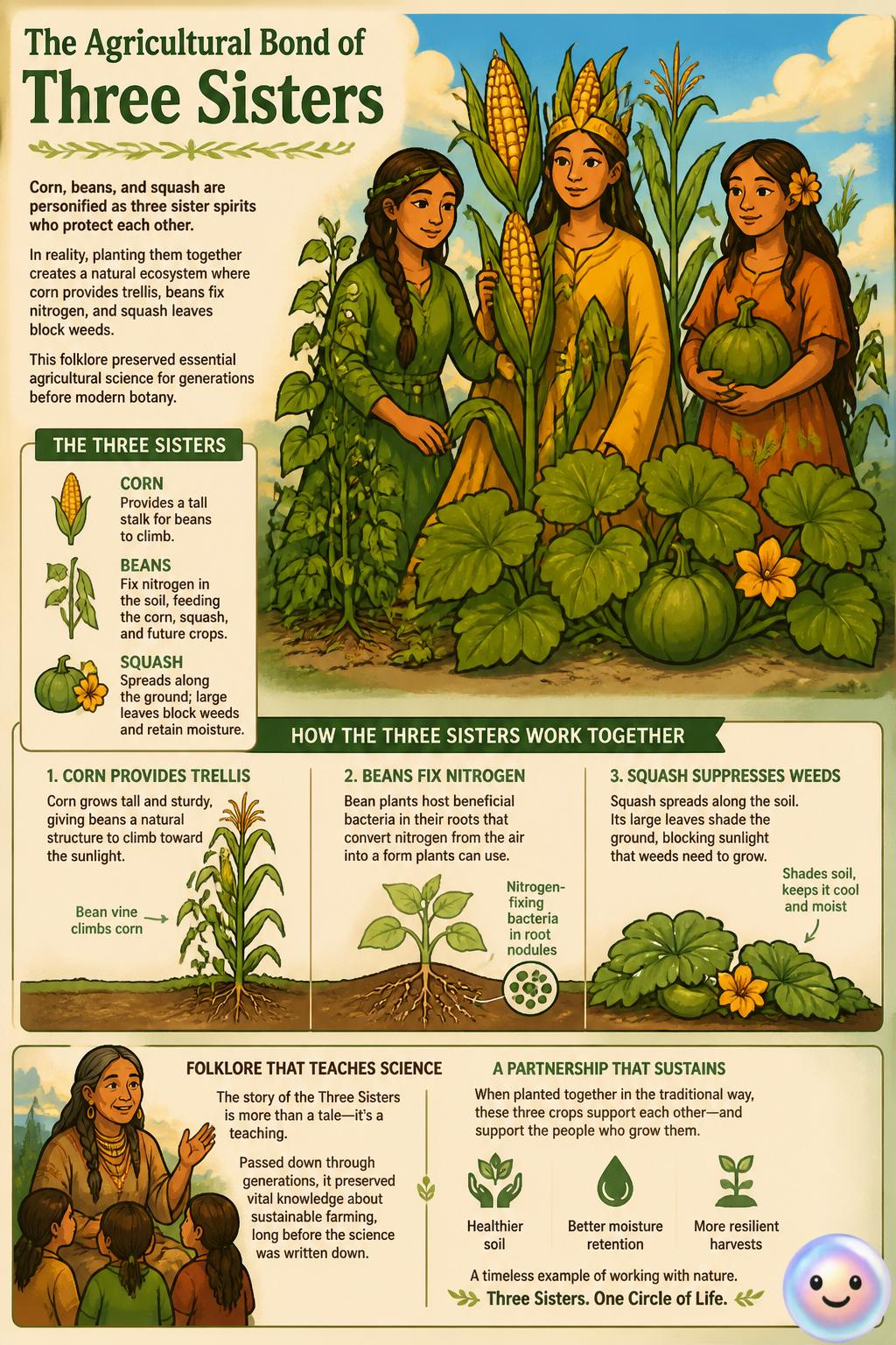 The agricultural bond of Three Sisters