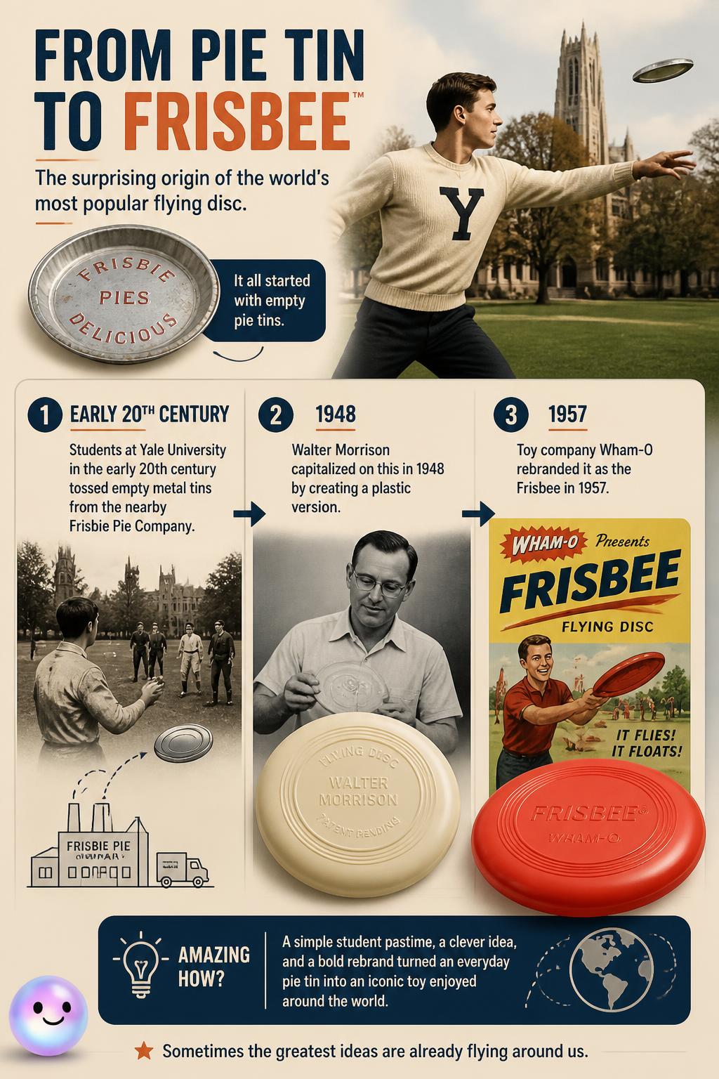 Frisbee originated from empty pie tins