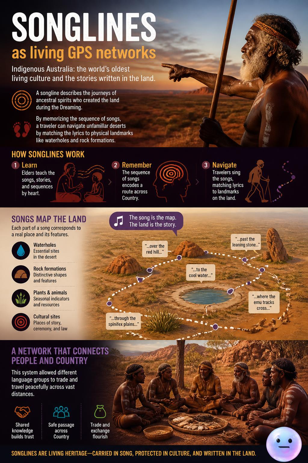 Songlines as living GPS networks